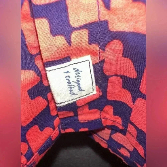 Gap The Shrunken Boyfriend Pink Blue Long Sleeve Button Down Shirt Women's XL - Picture 5 of 7